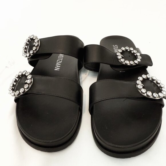 Stewart Weitzman BlingRing Crystal Buckle Slide sz 9 NEW - Picture 11 of 12